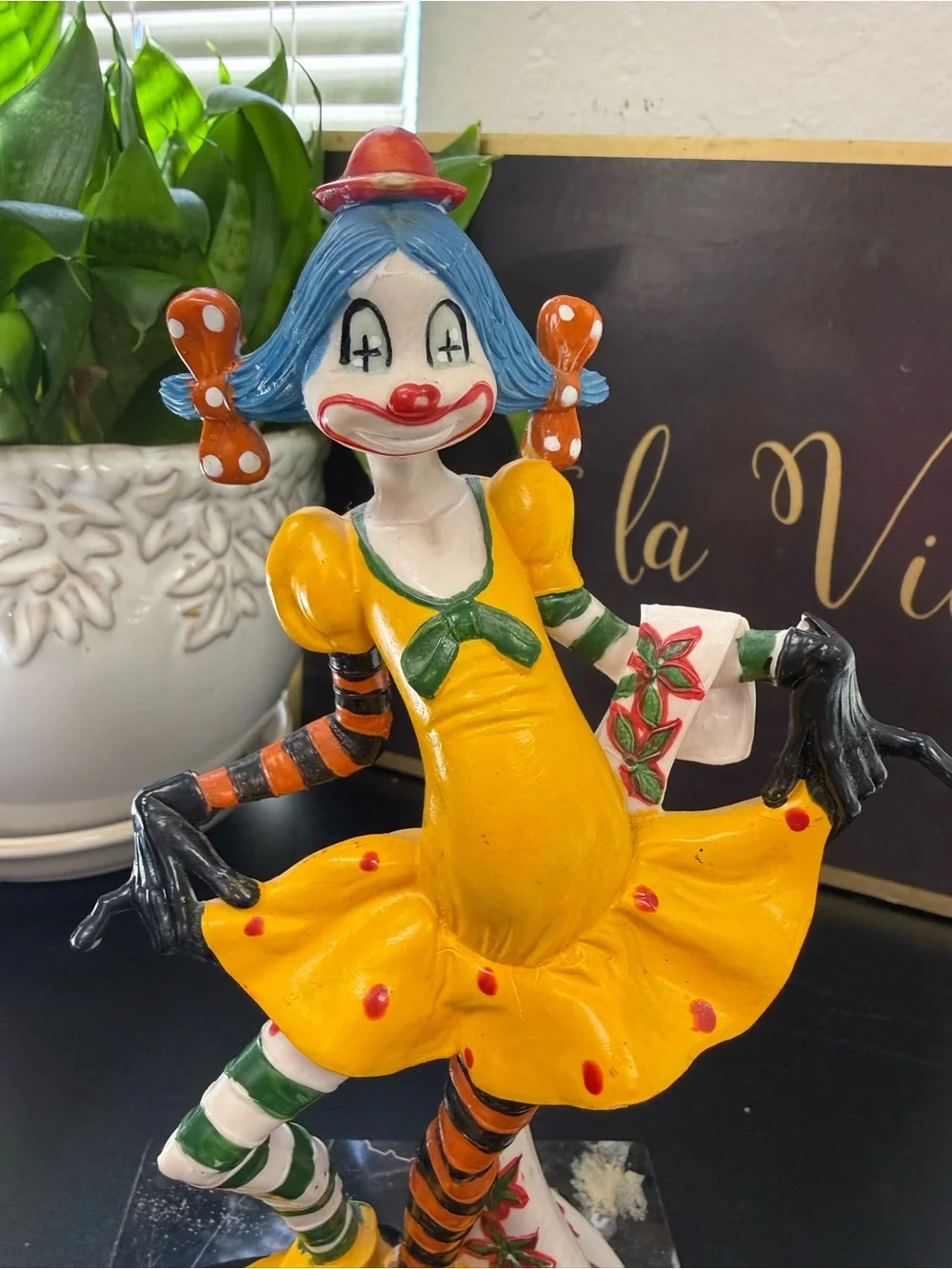 Vintage Fontanini Depose Italy Girl Clown Figurine Decorative Statue Home Accent